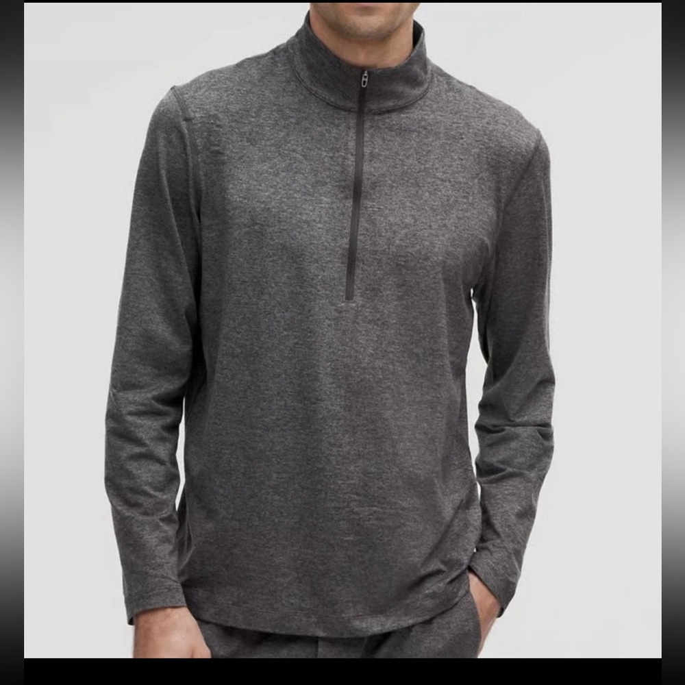 Lululemon Soft Jersey Half Zip Pullover Shirt Sweatshirt Heather Gray Size L